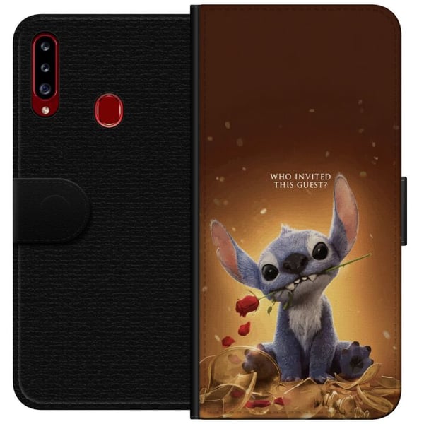 Kompatibelt Plånboksfodral till Samsung Galaxy A20s Stitch | Gäst