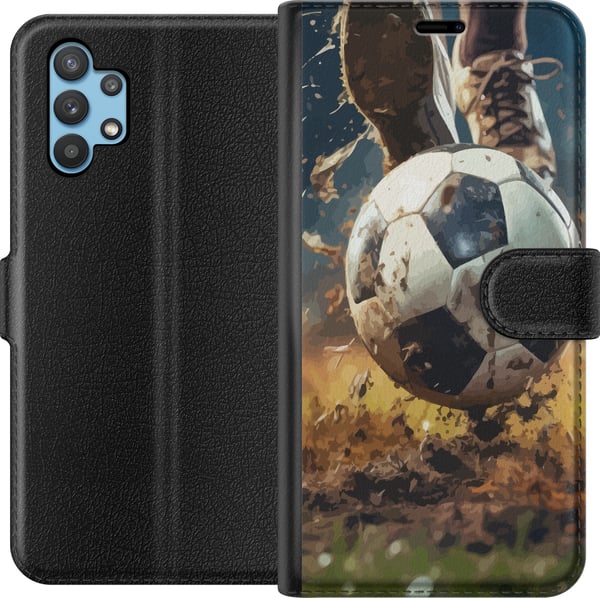 Yhteensopiva Lompakkokotelo Samsung Galaxy A32 5G Jalkapallo