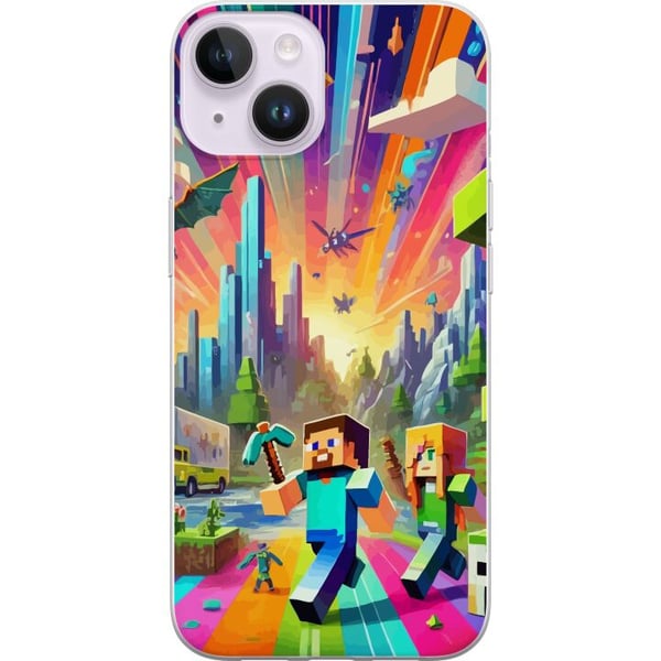 Kompatibel Mobilcover til Apple iPhone 14 Plus Fortnite vs Minecraft
