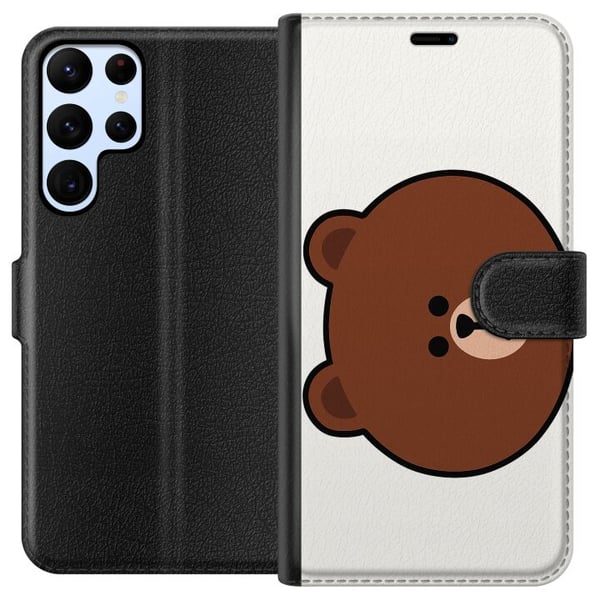 Yhteensopiva Lompakkokotelo Samsung Galaxy S22 Ultra 5G line friends brown