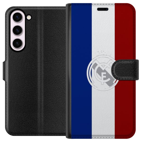 Yhteensopiva Lompakkokotelo Samsung Galaxy S23+ Trikolorista inspiroitunut urheiludesign sinisenä, valkoisena ja punaisena – voimakas jalkapallohenki