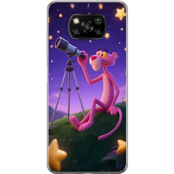 Kompatibelt Mobilskal till Xiaomi Poco X3 NFC Pink Panther Stars med den rosa pantern bland stjärnor ett retro och charmigt motiv