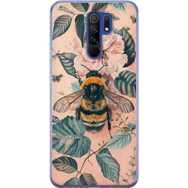Kompatibel Mobilcover til Xiaomi Redmi 9 Humle på blomst i pastelfarver, smukt naturinspireret design, der formidler ro, energi og harmoni