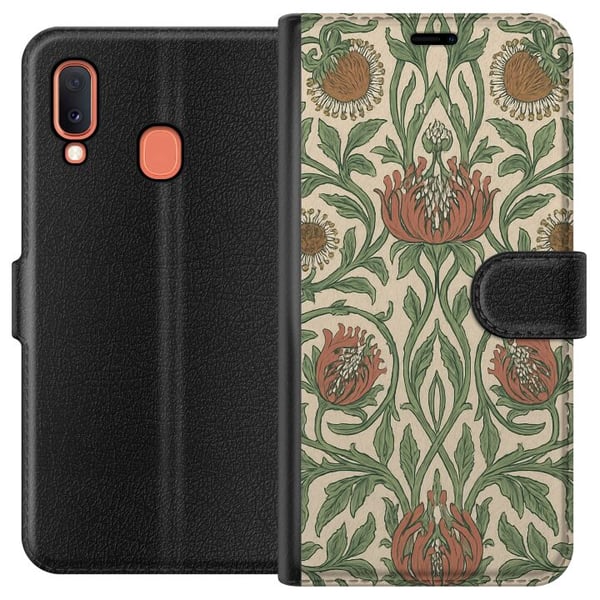 Kompatibelt Lommeboketui til Samsung Galaxy A20e Bladedetaljer Kompatibelt Lommeboketui til Samsung Galaxy A20e Bladedetaljer