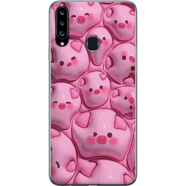 Kompatibelt Mobilskal till Samsung Galaxy A20s Bubbliga Grisar