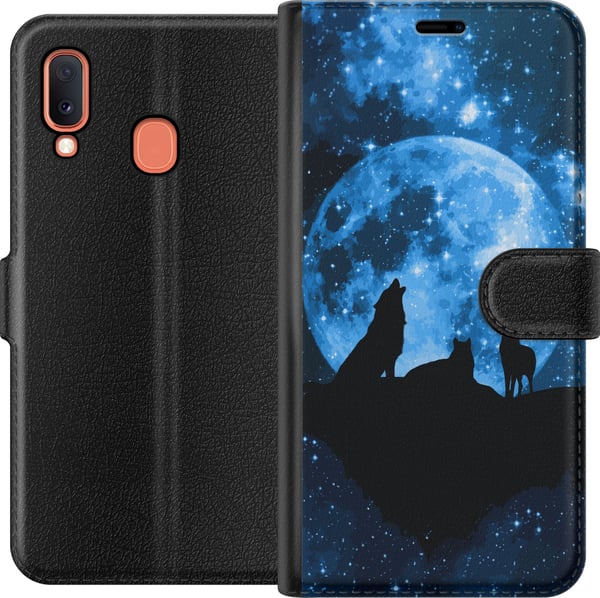 Kompatibelt Lommeboketui til Samsung Galaxy A20e Ulver