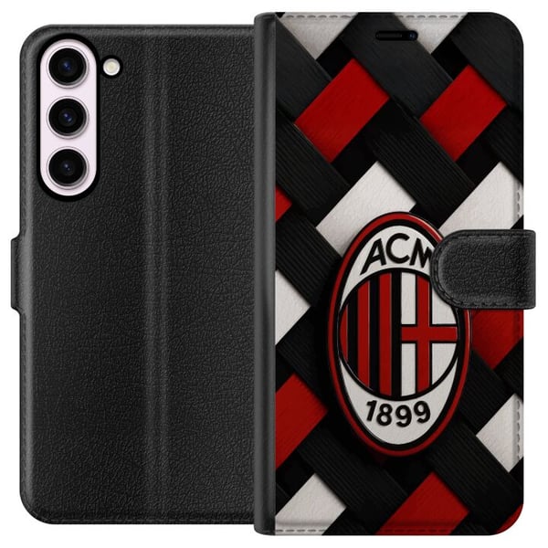 Yhteensopiva Lompakkokotelo Samsung Galaxy S23+ AC Milan jalkapallo Olivier Giroud punainen musta kudottu seuradesign