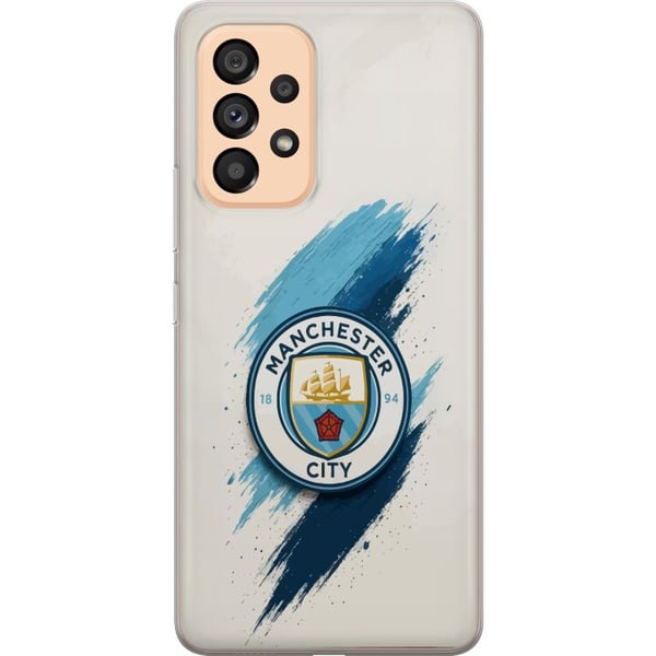 Kompatibelt Mobildeksel til Samsung Galaxy A53 5G Manchester City fotball Jack Grealish blå penselstrøk illustrasjon