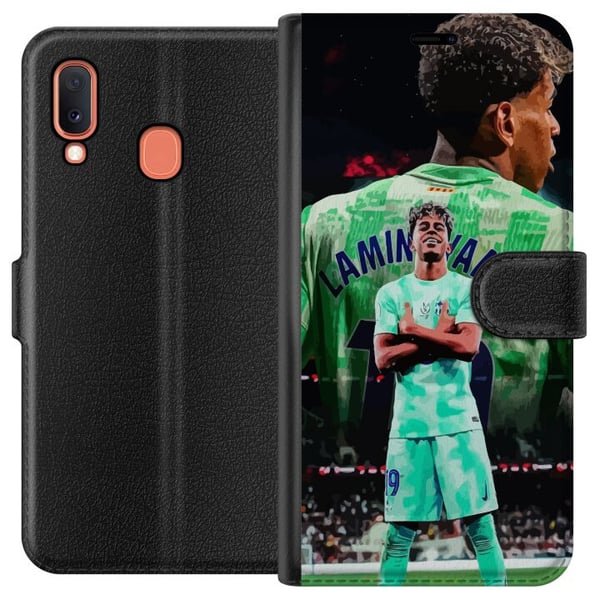 Kompatibelt Plånboksfodral till Samsung Galaxy A20e Barcelona Yamal matchtröja fotboll junior