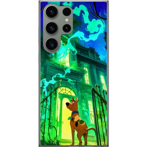 Kompatibel Mobilcover til Samsung Galaxy S23 Ultra Scooby Doo hjemsøgt hus-plakat tegnefilm mysterium hund spøgelse grøn uhyggelig Halloween retro se