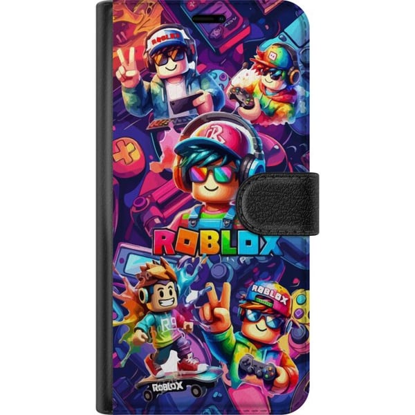 Kompatibel Tegnebogsetui til Samsung Galaxy S21 Farverig Roblox-spilgruppe med hovedtelefoner og neonfarver til børn og spilinteresserede