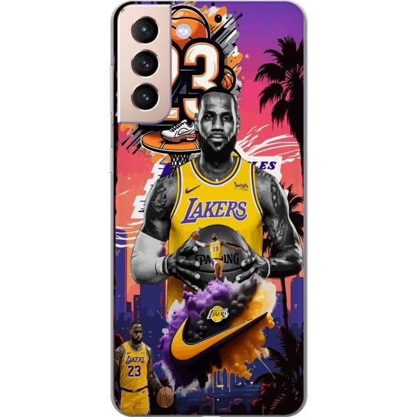 Kompatibelt Mobilskal till Samsung Galaxy S21 Basketinspirerad artwork med nummer 23 och actionkänsla – kraftfull sportillustration med dynamisk färg