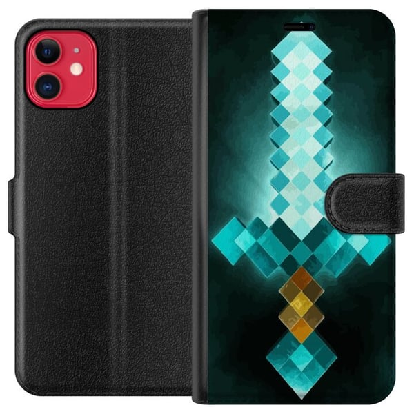 Kompatibel Tegnebogsetui til Apple iPhone 11 Minecraft sværd Kompatibel Tegnebogsetui til Apple iPhone 11 Minecraft sværd
