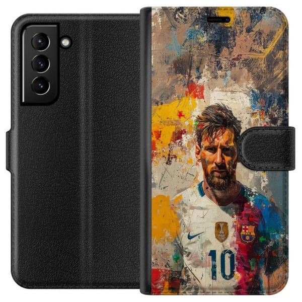 Yhteensopiva Lompakkokotelo Samsung Galaxy S21+ 5G Messi Art Yhteensopiva Lompakkokotelo Samsung Galaxy S21+ 5G Messi Art