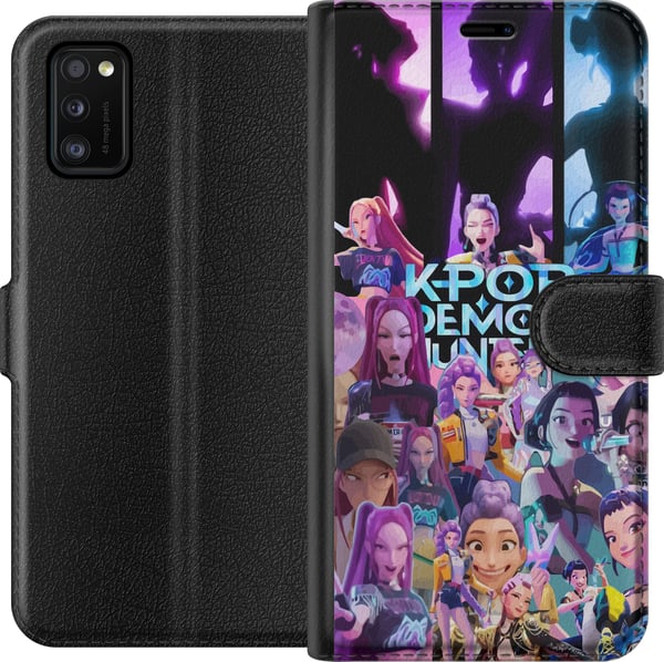 Kompatibel Tegnebogsetui til Samsung Galaxy A41 KPop Demon Hunters mørk anime-vinylfigur