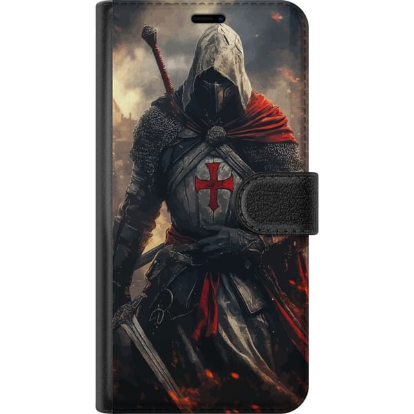 Kompatibelt Lommeboketui til Samsung Galaxy A20e tempelridder korsridder korsfarer kriger middelalderrustning kors sverd fantasy kjemper plakatdesign
