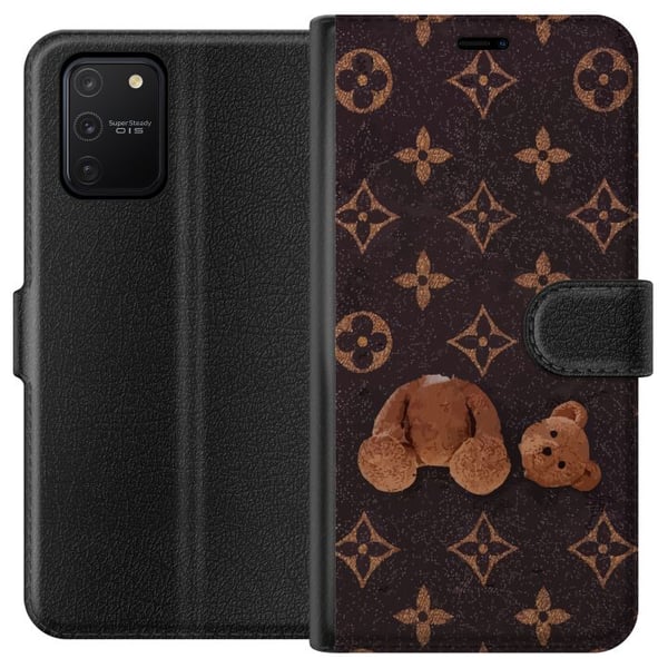 Kompatibelt Lommeboketui til Samsung Galaxy S10 Lite Grafisk monogrammønster med oppdelt bamse i kunstnerisk stil Kompatibelt Lommeboketui til Samsung Galaxy S10 Lite Grafisk monogrammønster med oppdelt bamse i kunstnerisk stil