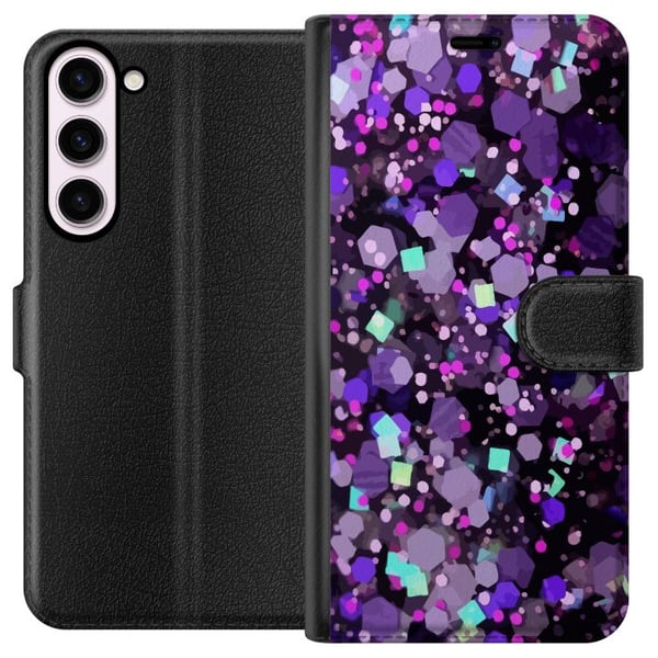 Kompatibel Tegnebogsetui til Samsung Galaxy S23+ Lilla Glitter Kompatibel Tegnebogsetui til Samsung Galaxy S23+ Lilla Glitter