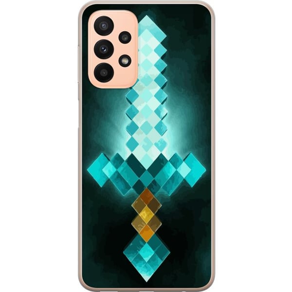 Yhteensopiva Puhelinkuori Samsung Galaxy A23 Minecraft miekka
