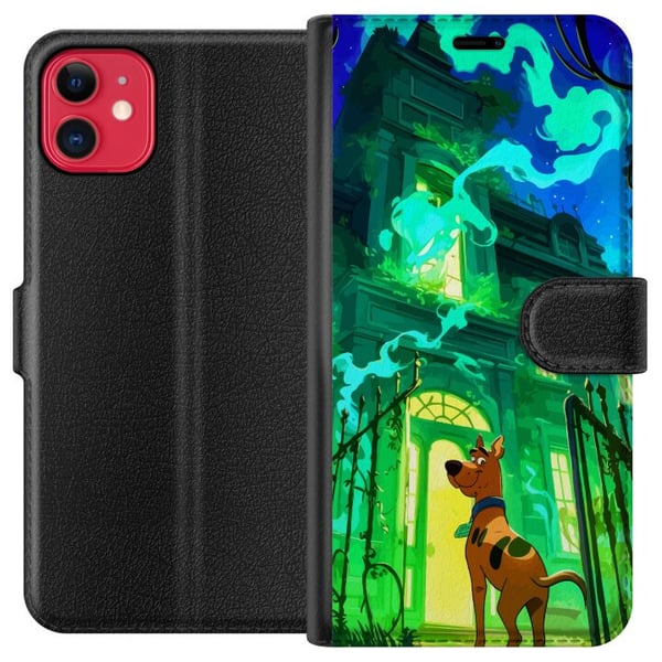 Kompatibel Tegnebogsetui til Apple iPhone 11 Scooby Doo hjemsøgt hus-plakat tegnefilm mysterium hund spøgelse grøn uhyggelig Halloween retro serie ku Kompatibel Tegnebogsetui til Apple iPhone 11 Scooby Doo hjemsøgt hus-plakat tegnefilm mysterium hund spøgelse grøn uhyggelig Halloween retro serie ku