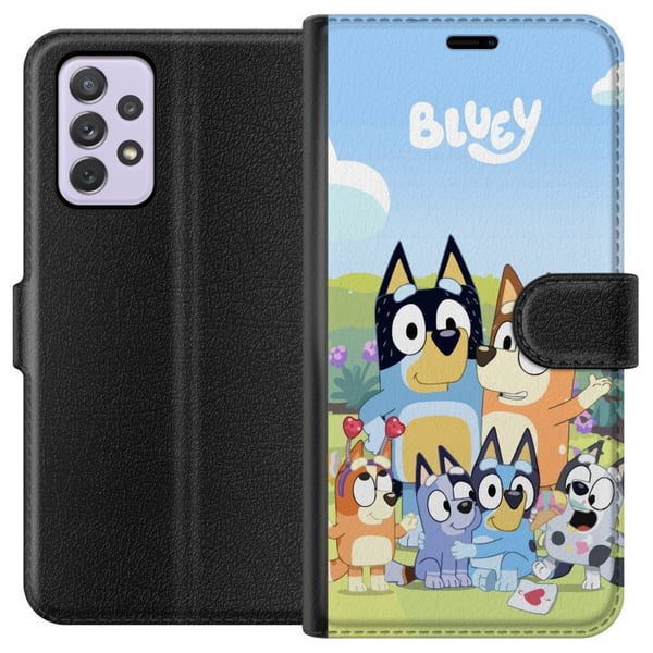 Kompatibelt Lommeboketui til Samsung Galaxy A52s 5G Bluey mobildeksel med hele familien i fargerikt design