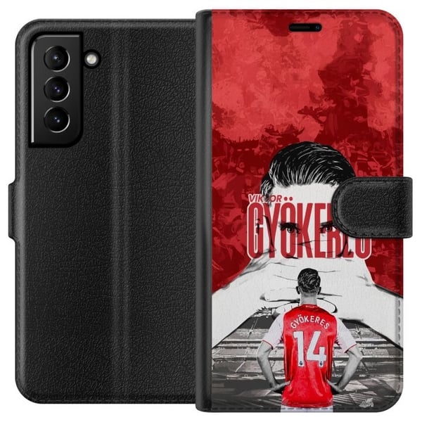 Kompatibel Tegnebogsetui til Samsung Galaxy S21+ 5G Viktor Gyökeres Red Passion Design fodboldinspireret kunst med stærk energi, kraft og sporty stem Kompatibel Tegnebogsetui til Samsung Galaxy S21+ 5G Viktor Gyökeres Red Passion Design fodboldinspireret kunst med stærk energi, kraft og sporty stem