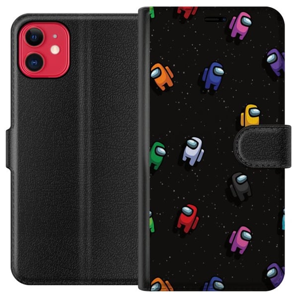Kompatibel Tegnebogsetui til Apple iPhone 11 Among Us-mønster med farverige figurer i rummet, legende gamingmotiv til Among Us-fans Kompatibel Tegnebogsetui til Apple iPhone 11 Among Us-mønster med farverige figurer i rummet, legende gamingmotiv til Among Us-fans