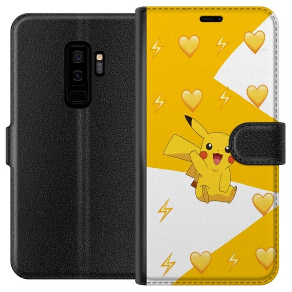 Kompatibelt Plånboksfodral till Samsung Galaxy S9+ Pikachu Pokémon Gaming Figur Spelmotiv Populär Ikon Kompatibelt Plånboksfodral till Samsung Galaxy S9+ Pikachu Pokémon Gaming Figur Spelmotiv Populär Ikon