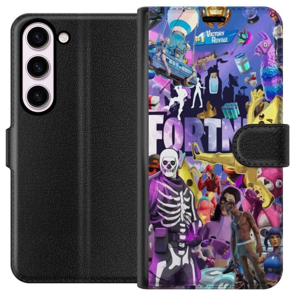 Kompatibel Tegnebogsetui til Samsung Galaxy S23 Fortnite-collage med Banana Peely Battle Bus og skins farverigt gamingmotiv Kompatibel Tegnebogsetui til Samsung Galaxy S23 Fortnite-collage med Banana Peely Battle Bus og skins farverigt gamingmotiv