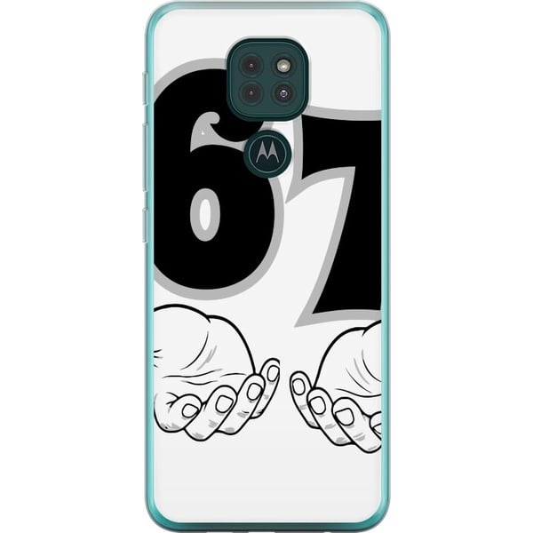 Kompatibel Mobilcover til Motorola Moto G9 Play 67 meme-hænder-illustration i sort-hvid – stilren 6–7-grafik med hænder og et tydeligt minimalistisk