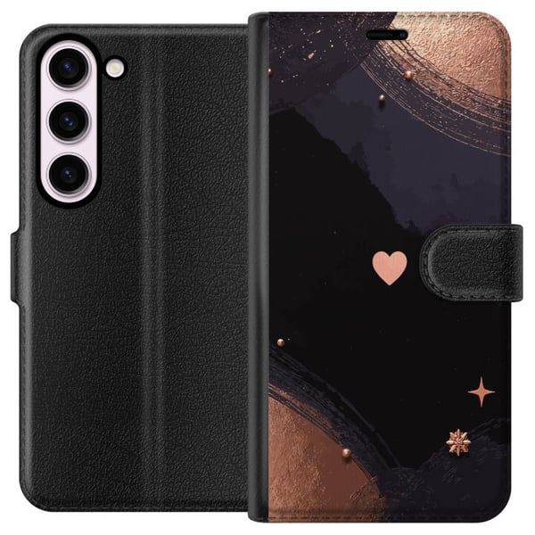 Yhteensopiva Lompakkokotelo Samsung Galaxy S23 Tyylitelty rakkausteema tummissa sävyissä kuparinhohteella