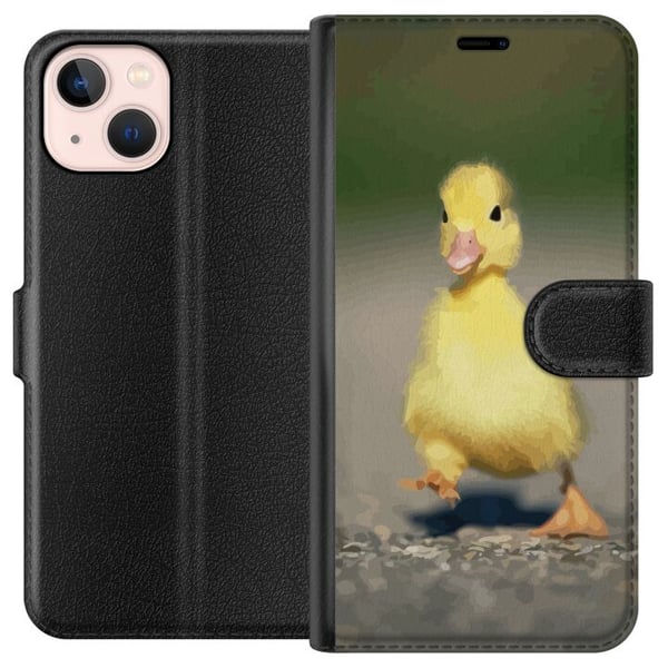 Yhteensopiva Lompakkokotelo Apple iPhone 13 Keltainen ankanpoikanen kävelee tiellä, pehmeä luonnollinen sävy, söpö ilme ja viehättävä kevätaiheinen k