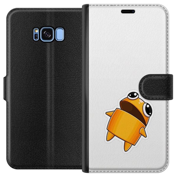 Kompatibelt Plånboksfodral till Samsung Galaxy S8 Orange tecknad figur med stora ögon och dynamisk pose i energifylld lekfull stil