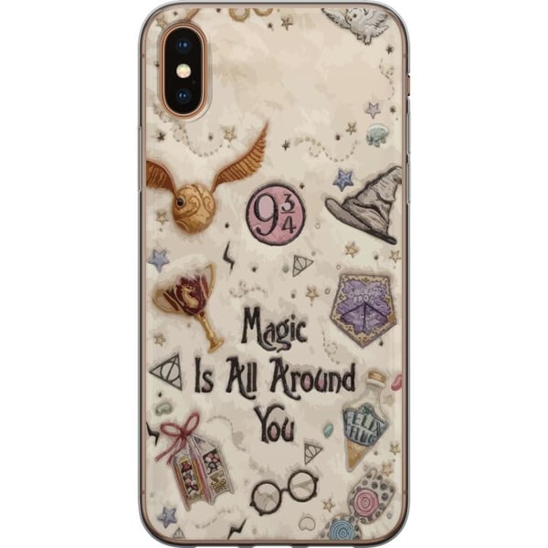 Kompatibelt Mobildeksel til Apple iPhone XS Brodert magisk illustrasjon med symboler, sitater og fantasiverden i drømmende eventyrstil