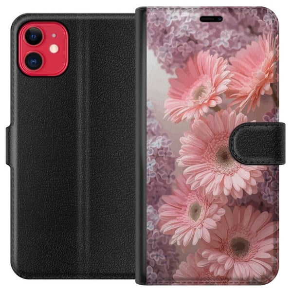 Kompatibel Tegnebogsetui til Apple iPhone 11 Lyserøde blomster blomstermønsterdesign Kompatibel Tegnebogsetui til Apple iPhone 11 Lyserøde blomster blomstermønsterdesign