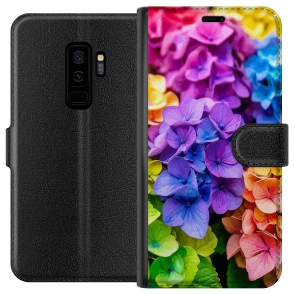 Yhteensopiva Lompakkokotelo Samsung Galaxy S9+ Hortensia hortensian kukat värikkäät kukat sateenkaari kukkakuvio violetti vaaleanpunainen sininen kel Yhteensopiva Lompakkokotelo Samsung Galaxy S9+ Hortensia hortensian kukat värikkäät kukat sateenkaari kukkakuvio violetti vaaleanpunainen sininen kel