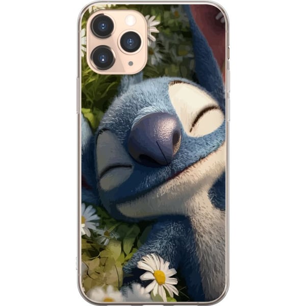 Kompatibelt Mobildeksel til Apple iPhone 11 Pro Stitch som sovner på en eng med prestekrager, der det myke lyset og naturens ro skaper en varm og avs