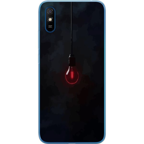 Kompatibelt Mobilskal till Xiaomi Redmi 9A Mörkröd glödlampa i mörk miljö elegant futuristisk design med konstnärlig touch för dig som gillar minimal