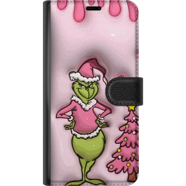 Kompatibel Tegnebogsetui til Apple iPhone 11 Grøn julefigur i lyserød nissedragt, sjovt og farverigt twist på den klassiske juledyrker for et humoris