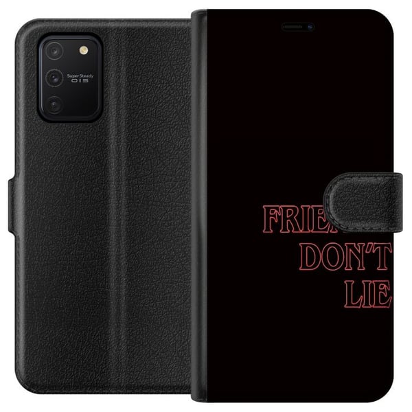Kompatibelt Lommeboketui til Samsung Galaxy S10 Lite Stranger Things Friends Don’t Lie – neonerød tekstdesign med populært Stranger Things-sitat fra Kompatibelt Lommeboketui til Samsung Galaxy S10 Lite Stranger Things Friends Don’t Lie – neonerød tekstdesign med populært Stranger Things-sitat fra