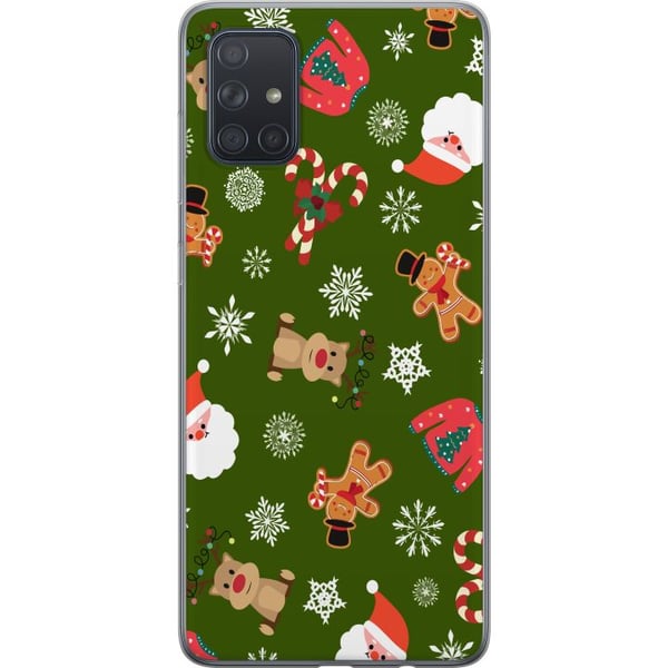 Yhteensopiva Puhelinkuori Samsung Galaxy A71 Vihreä Joulukuviointi