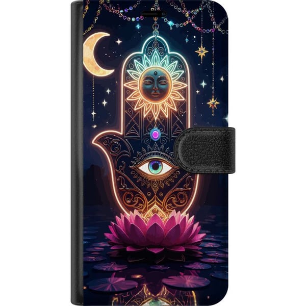 Kompatibelt Lommeboketui til Samsung Galaxy S21 Symbolisk håndillustrasjon med øye, blomst og lys