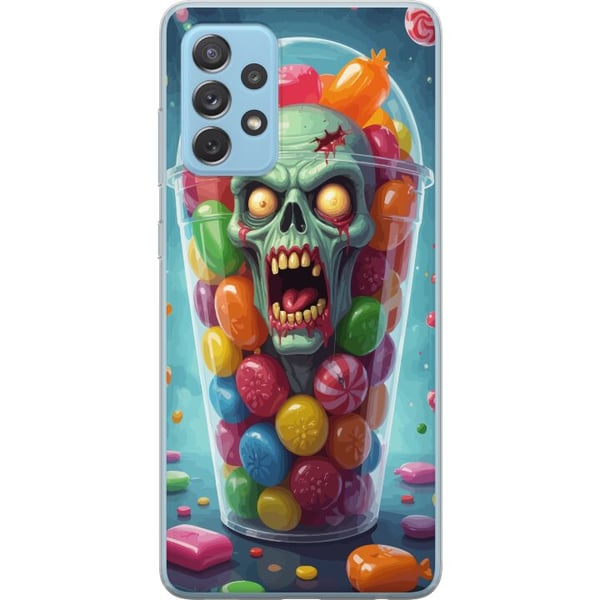 Kompatibelt Mobildeksel til Samsung Galaxy A52 5G Zombie plakat godterikopp skrekk kunst godteri hodeskalle skummel fargerik halloween uhyggelig desi Kompatibelt Mobildeksel til Samsung Galaxy A52 5G Zombie plakat godterikopp skrekk kunst godteri hodeskalle skummel fargerik halloween uhyggelig desi