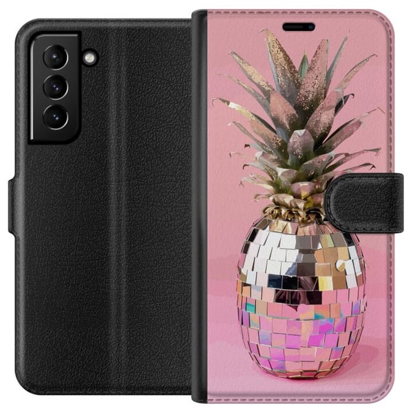 Yhteensopiva Lompakkokotelo Samsung Galaxy S21+ 5G Disco Pineapple ananas peilimosaiikissa pop-taide vaaleanpunainen tausta kimalteleva trooppinen de Yhteensopiva Lompakkokotelo Samsung Galaxy S21+ 5G Disco Pineapple ananas peilimosaiikissa pop-taide vaaleanpunainen tausta kimalteleva trooppinen de