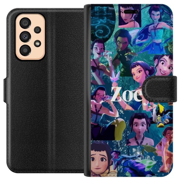 Kompatibelt Plånboksfodral till Samsung Galaxy A33 5G Kpop Demon Hunters Zoey Forest Collage Mystic Aura Idol Power Glow