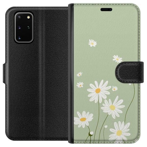 Kompatibelt Plånboksfodral till Samsung Galaxy S20+ Prästkragar – blommigt mönster i svensk sommarstil Kompatibelt Plånboksfodral till Samsung Galaxy S20+ Prästkragar – blommigt mönster i svensk sommarstil