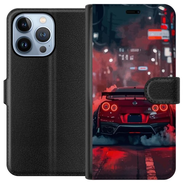 Yhteensopiva Lompakkokotelo Apple iPhone 13 Pro Punainen urheiluauto drift-ajo kilpa-ajo viritys