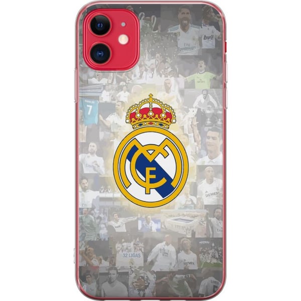 Kompatibelt Mobildeksel til Apple iPhone 11 Real Madrid Emblem Fotboll Klubbmärke Vit Guld Design