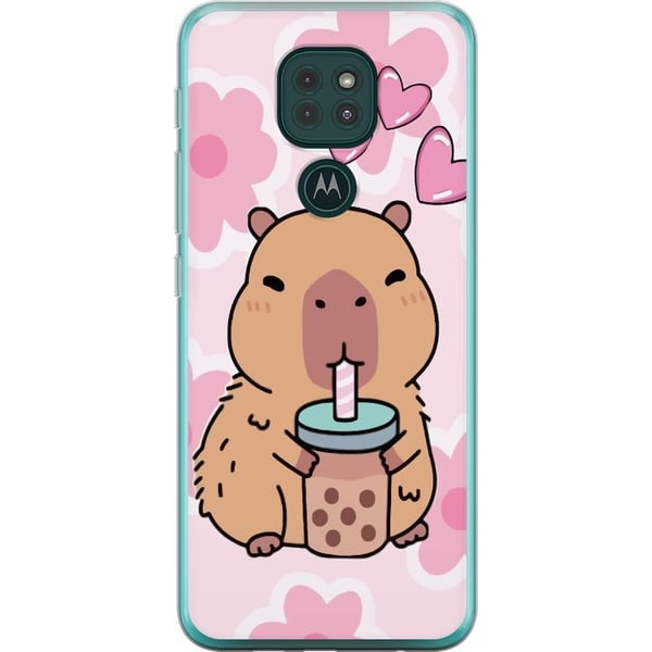 Kompatibel Mobilcover til Motorola Moto G9 Play Kawaii Capybara Hjerte Anime Stil Sød Design Dyremotiv TikTok Populær Gave Pige