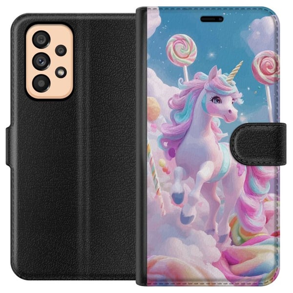 Yhteensopiva Lompakkokotelo Samsung Galaxy A53 5G Enhörning Candy Pastell Kawaii Motiv Söt Populär Färg